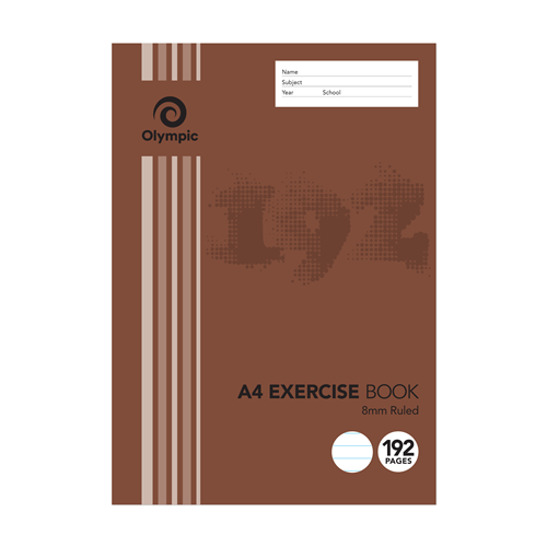 OLYMPIC STRIPE EXERCISE BOOKS A4 192Page 8mm Ruled